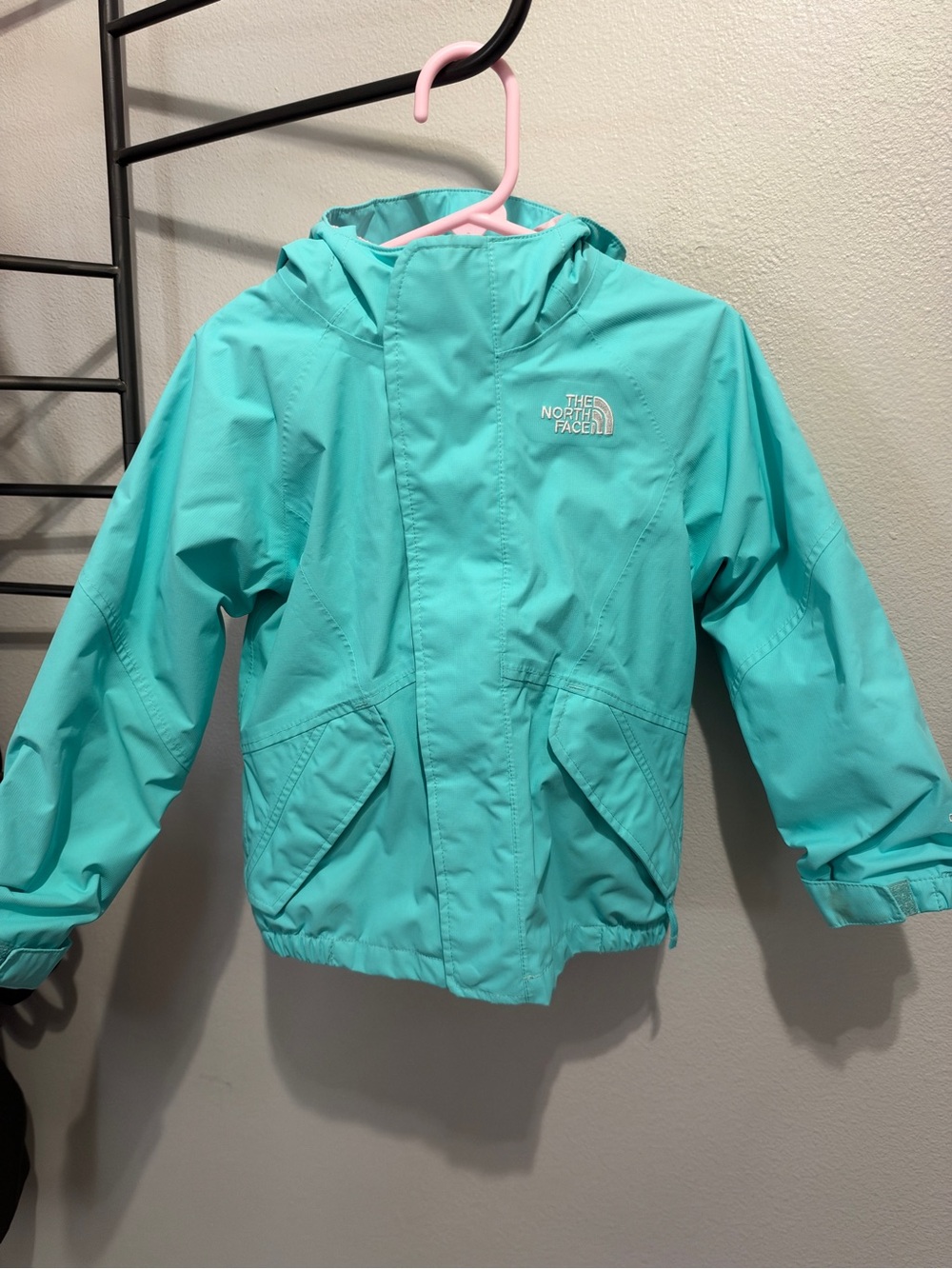 The North Face Kids Turquoise Hooded Rain Jacket